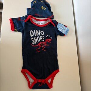 Little Blue House By Hatley Baby Body Suit & Hat Dinosaurs 12-18 months NEW Dino